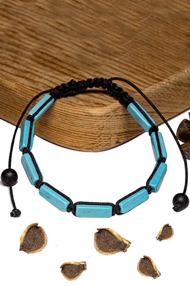 Sertifikalı Dikdörtgen Kesim Firuze Taşı Bileklik