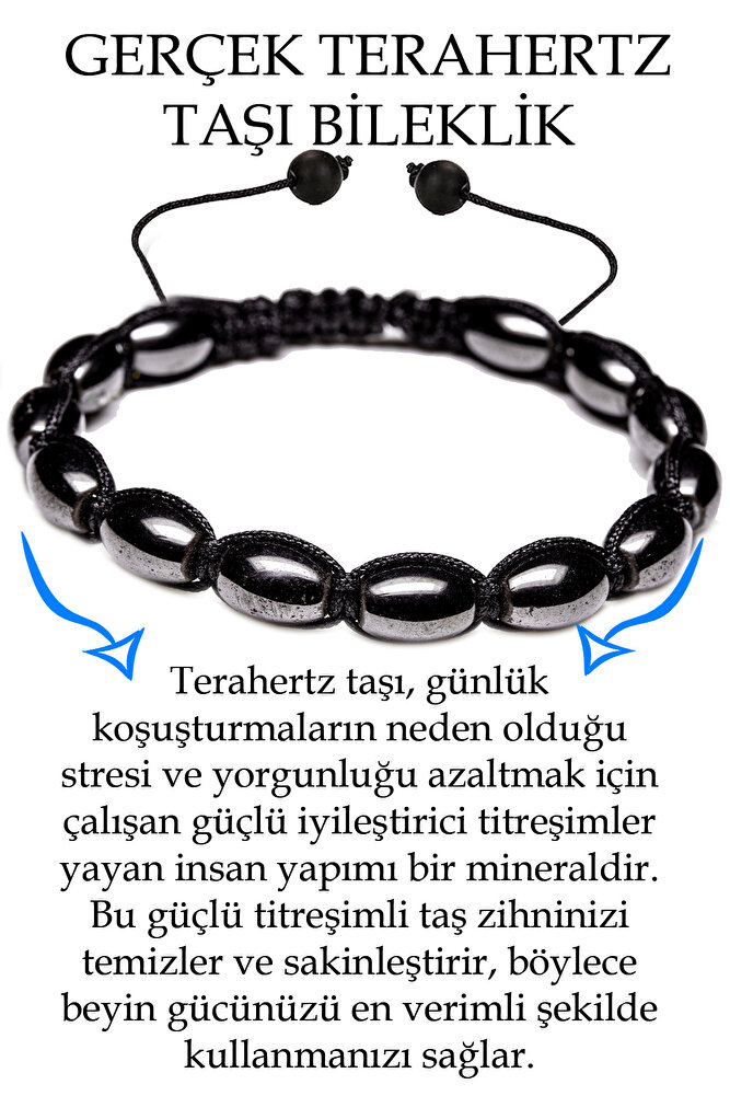 Sertifikalı Arpa Kesim Terahertz Taşı Bileklik