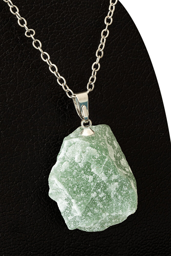 Sertifikalı A Ham Işlenmemiş Aventurin Taşı Kolye