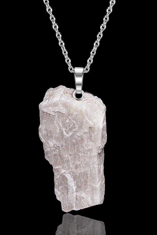 Üretici Sertifikalı Ham Işlenmemiş Kristal Kuvars Taşı Kolye