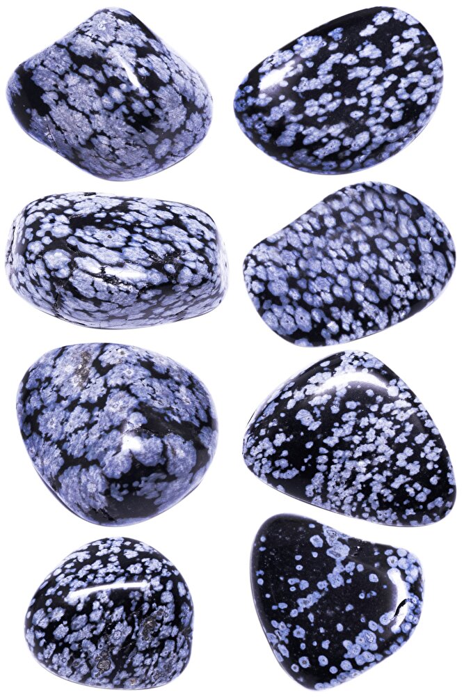 Sertifikalı Karlı Obsidyen Taşı Kütle - 3 Adetli