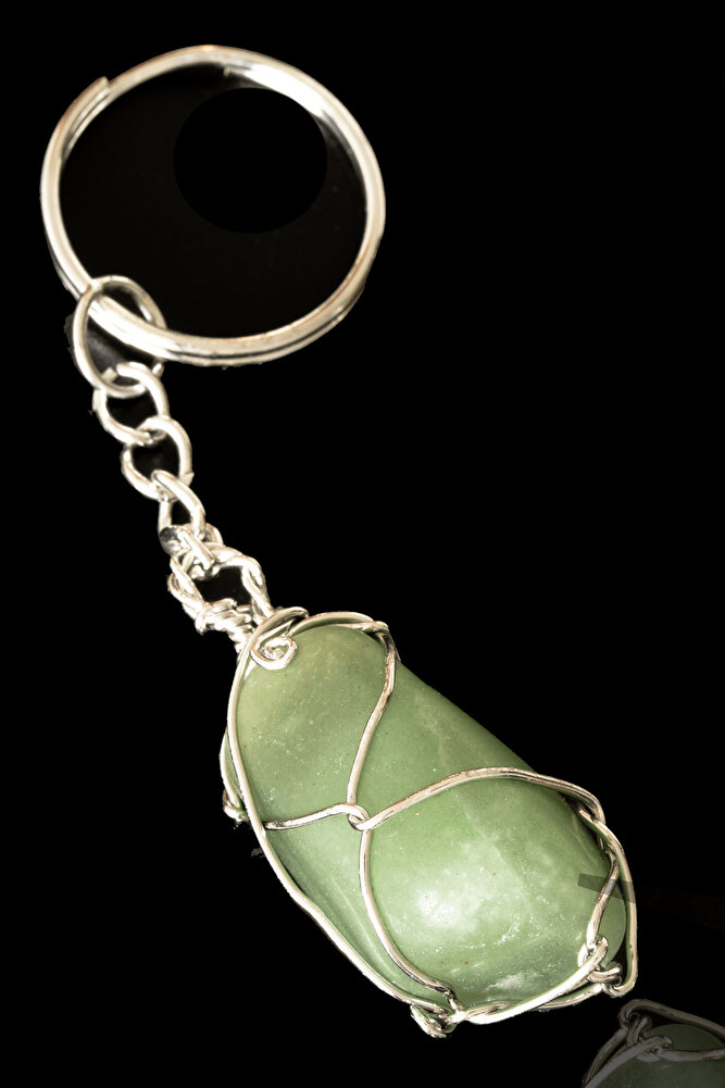 Sertifikalı Tel Sargılı Aventurin Taşı Anahtarlık