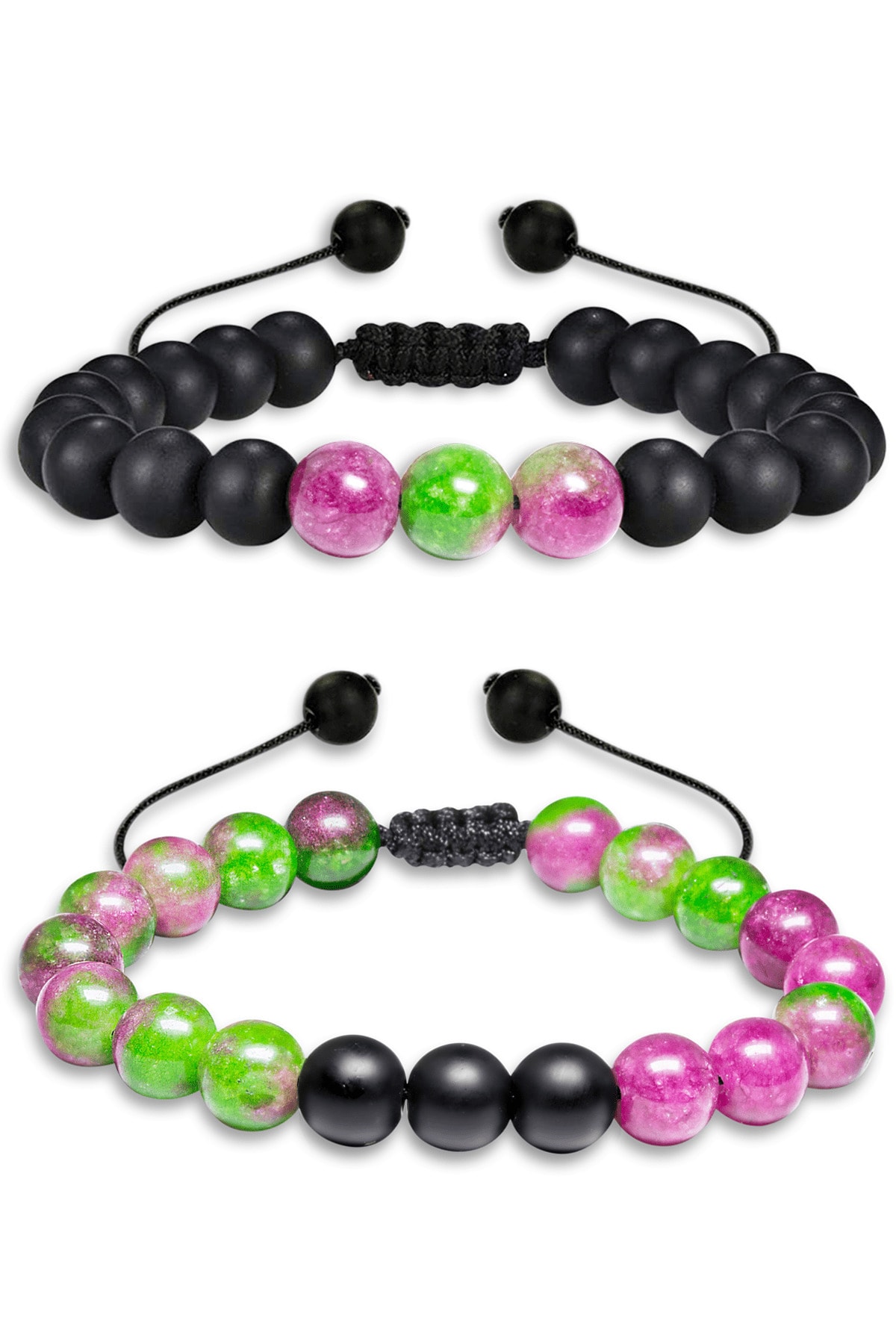 Ruby Zoisite Anyolit Taşı Doğal Taş Bileklik Seti