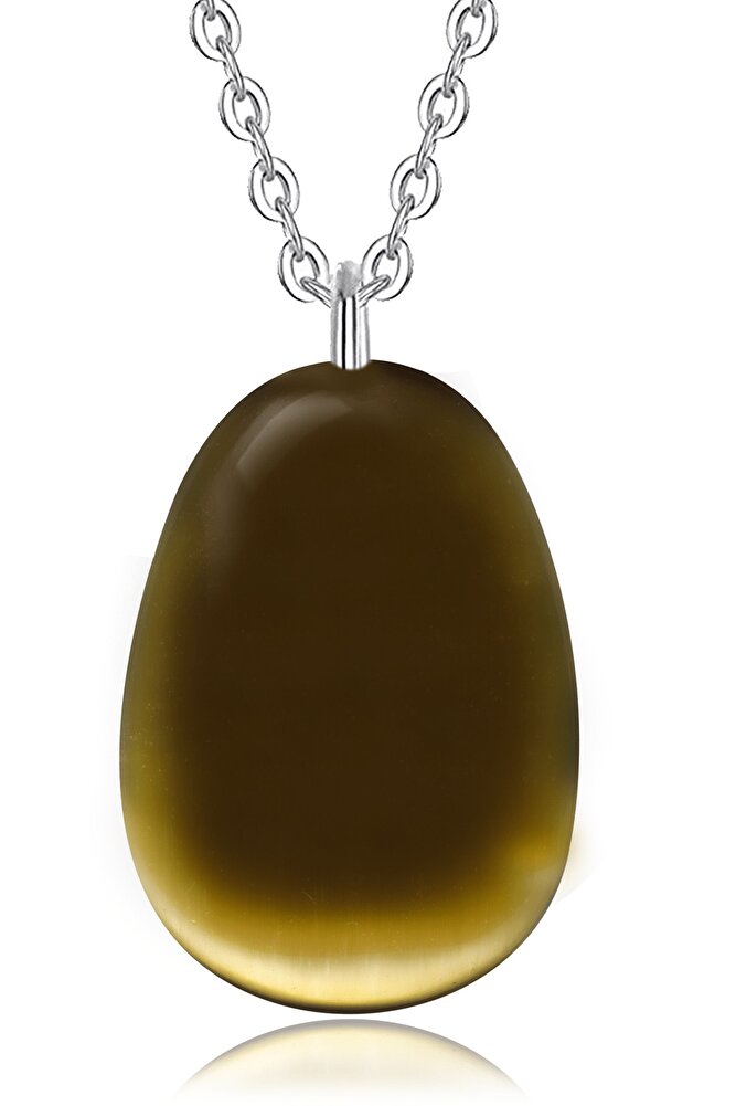 Sertifikalı Doğal Yeşil Akik Taşı Kolye