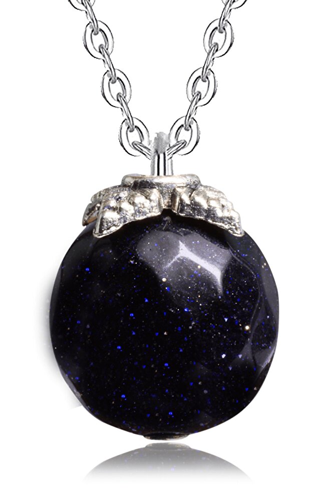 Sertifikalı Doğal Mavi Jasper Yıldız Taşı Kolye