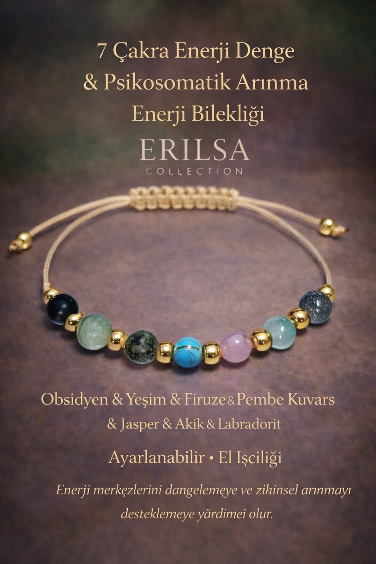 Sertifikalı Kahve 7 Çakra Denge Enerji Uyum Psikosomatik Arınma Enerji Bilekliği – Doğal Taş Şifa