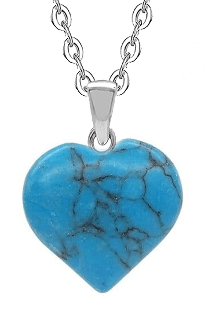 Sertifikalı Kalp Model Gerçek Firuze Taşı Kolye