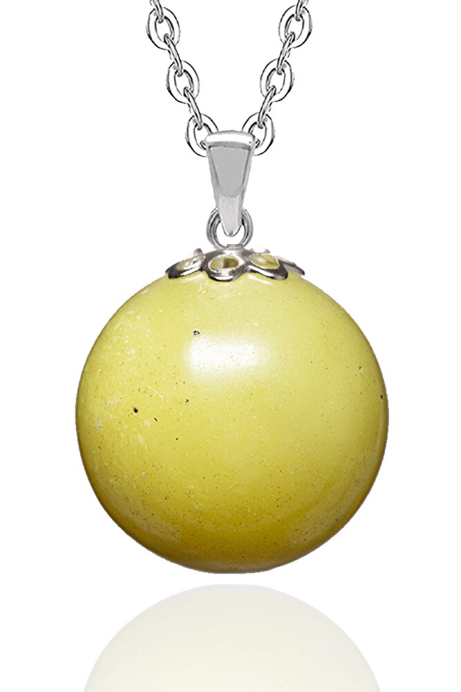 Sertifikalı Sarı Kuvars Doğal Taş Kolye