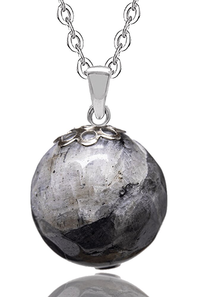 Sertifikalı Fasetli Doğal Labradorit Doğal Taş Kolye