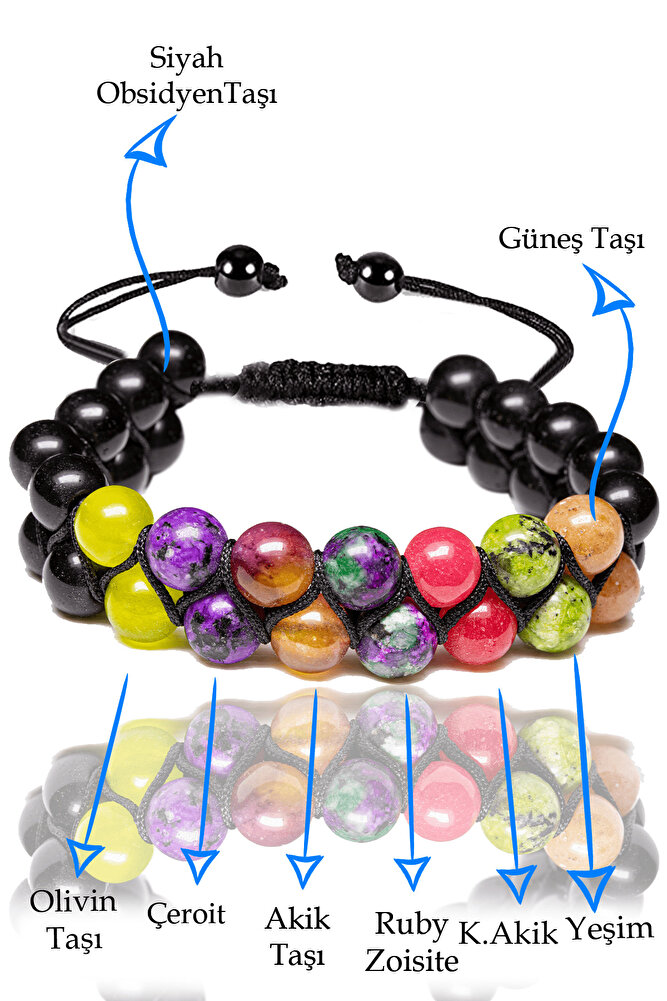 Sertifikalı Koç Burcu Doğal Taş Bileklik - Makrome