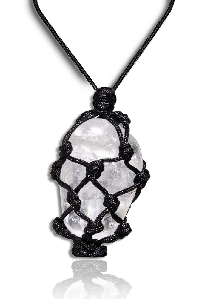 Sertifikalı Ayarlanabilir Doğal Kristal Kuvars Taşı Kolye - 1.kalite