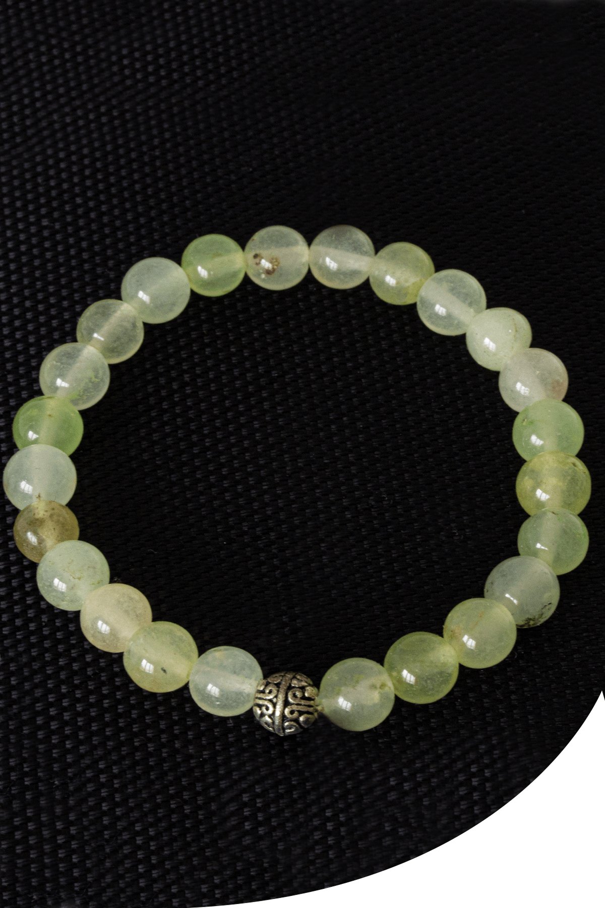 Sertifikalı Açık Yeşil Akik Taşı Bileklik - Gümüş Aparatlı