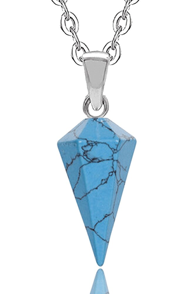 Sertifikalı Doğal Firuze Taşı Doğal Taş Pandül Kolye