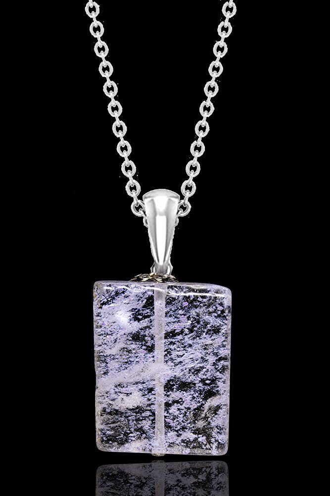 Sertifikalı Gerçek Kristal Kuvars Taşı Kolye 1.kalite