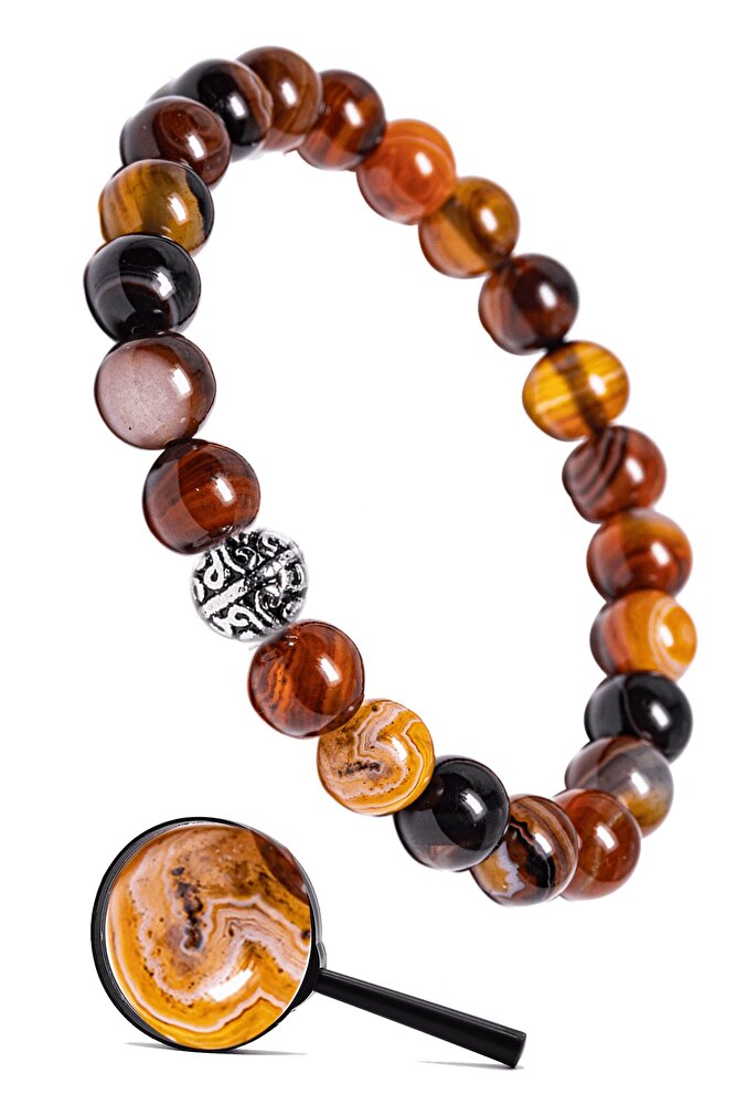 Sertifikalı Gümüş Aparatlı Karnelyan Karneol Akik Taşı Bileklik