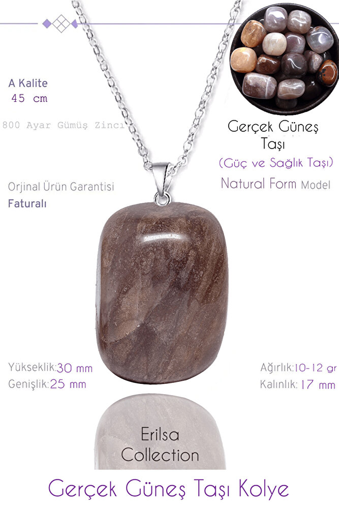 Sertifikalı Tımbıl Model Gerçek Güneş Taşı Kolye