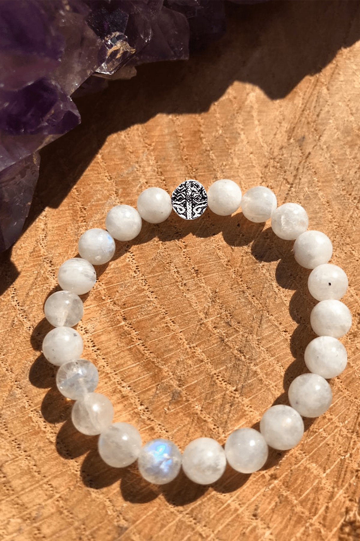 Sertifikalı Gerçek Ay Taşı Bileklik - Gümüş Aparatlı