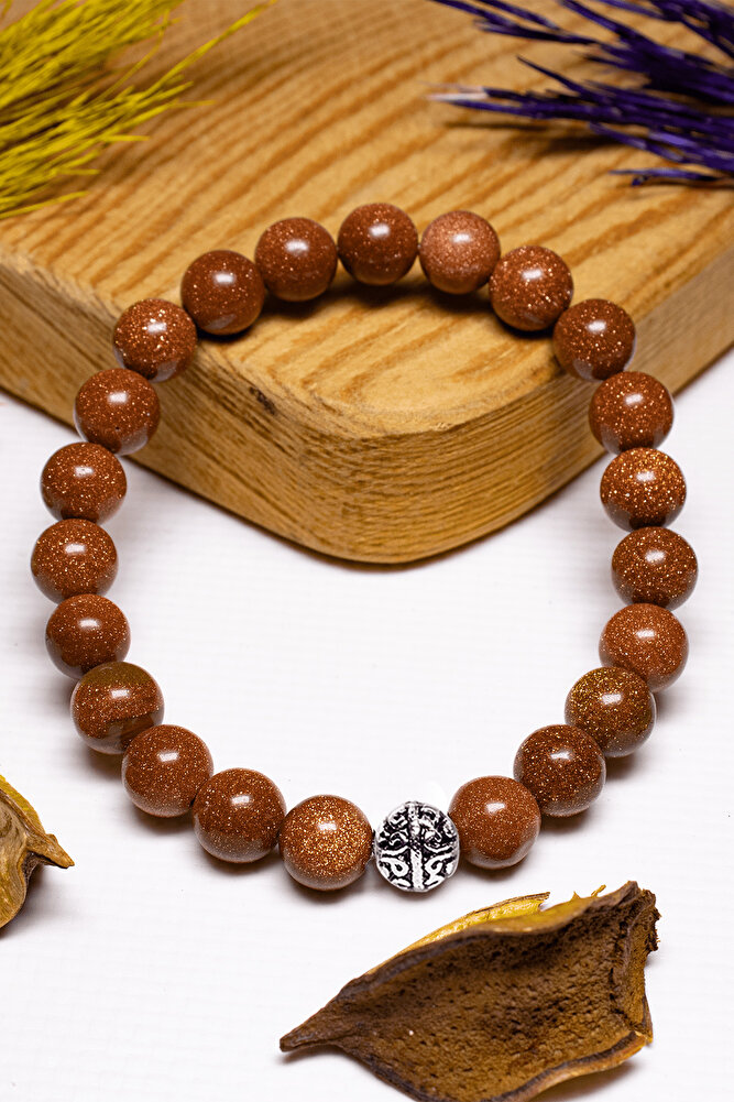 Sertifikalı Kahverengi Yıldız Taşı Bileklik - Gümüş Aparatlı