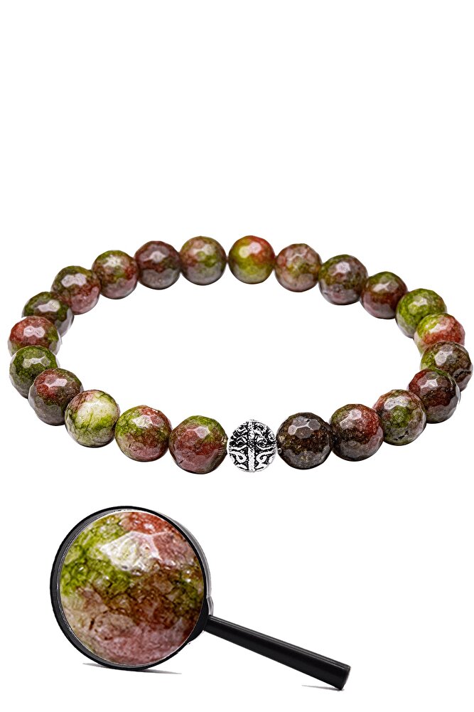 Sertifikalı Gümüş Aparatlı Fasetli Doğal Hint Akik Taşı Bileklik