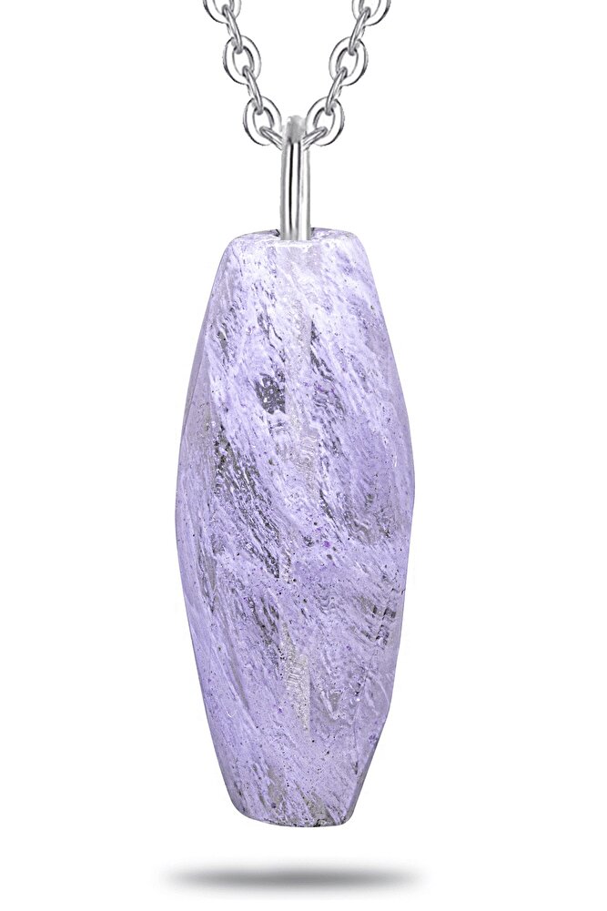 Sertifikalı Damarlı Doğal Kristal Kuvars Taşı Kolye