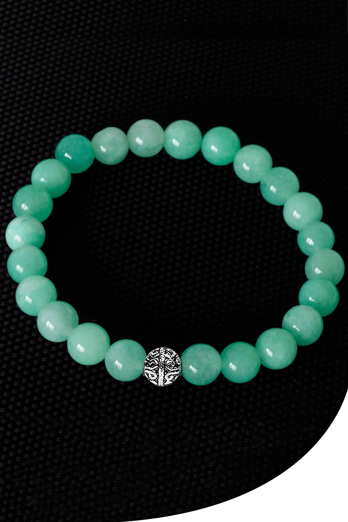 Sertifikalı Orijinal  Amazonit Taşı Bileklik - Gümüş Aparatlı