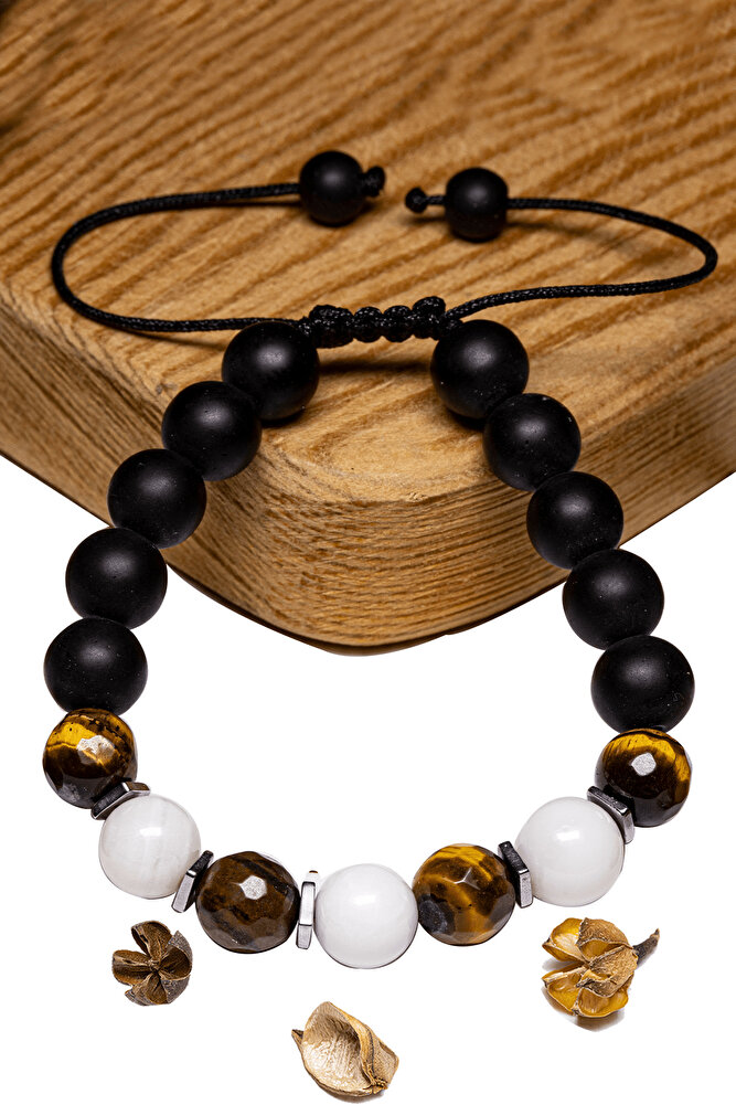 Sertifikalı Kaplan Gözü - Sedef Taşı Bileklik - Aaa+ Kalite