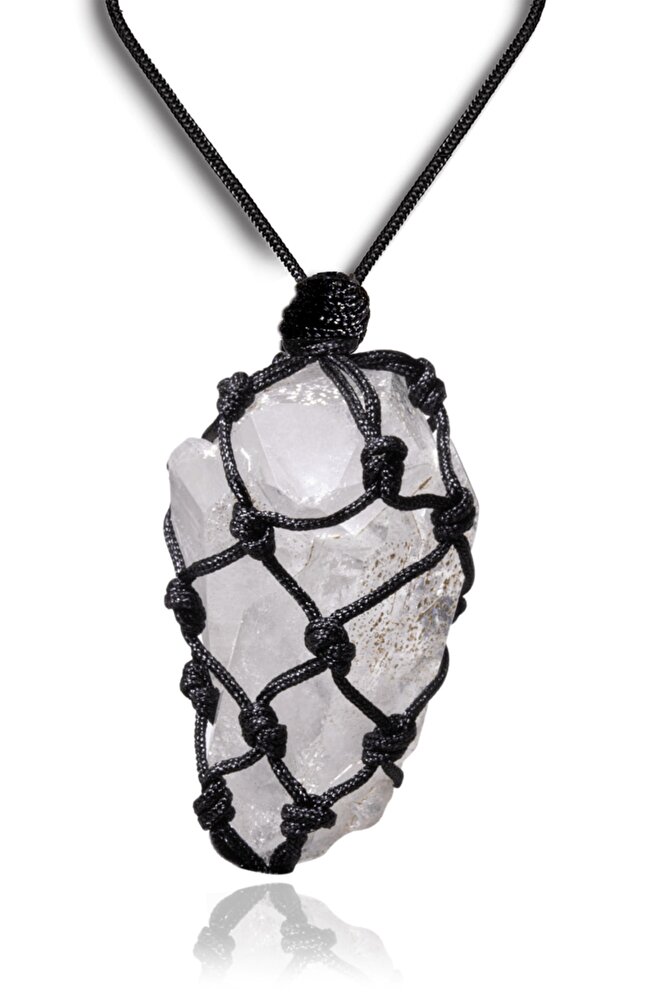 Sertifikalı Ayarlanabilir Doğal Kristal Kuvars Taşı Kolye