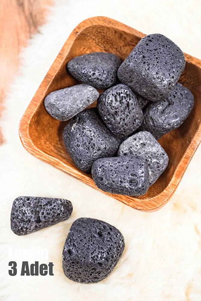 Sertifikalı Tamburlanmış Doğal Lav Taşı Doğal Taş Kütle (3 Adet)