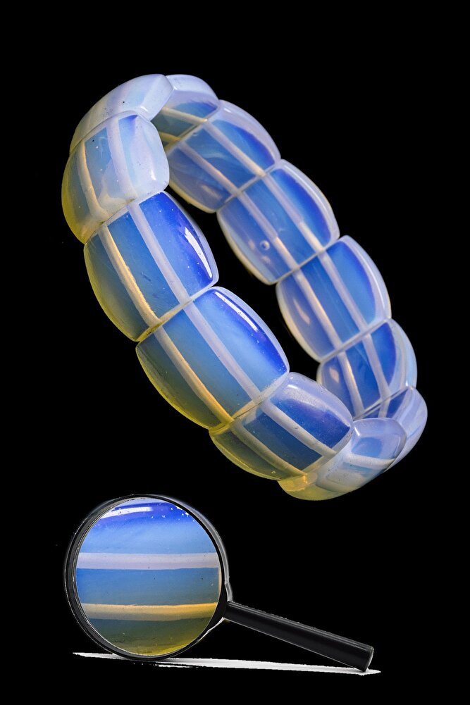 Sertifikalı Ay Taşı Doğal Taş Rolex Bileklik