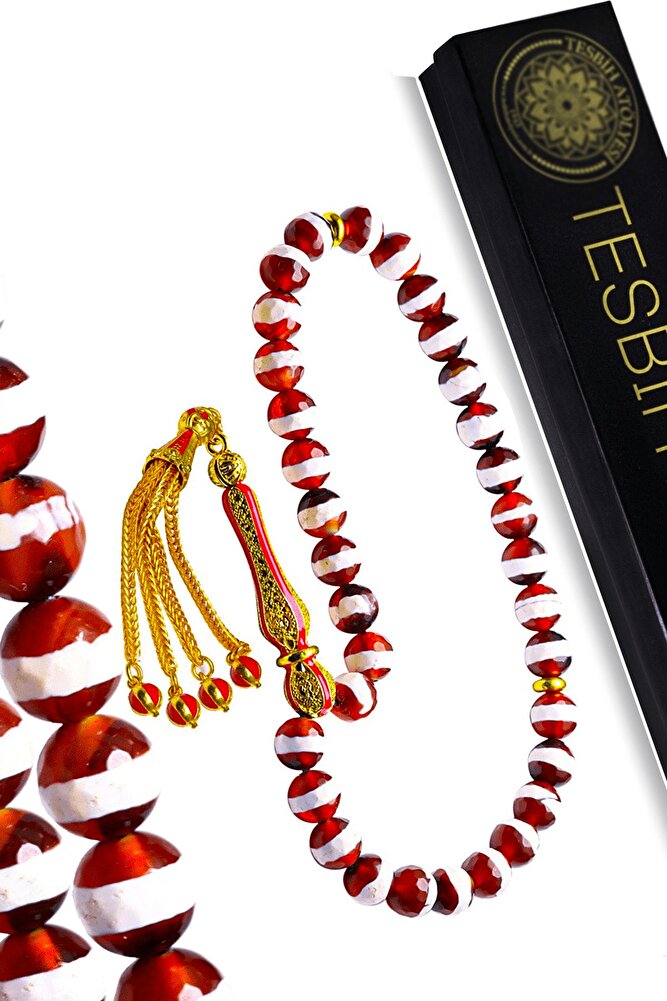 Sertifikalı Tibet Doğal Akik Taşı Tesbih