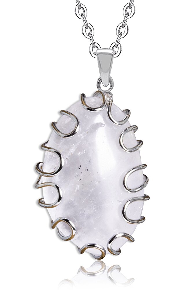 Sertifikalı Yüksek Kalite El Örmesi Kristal Kuvars Taşı Doğal Taş Kolye