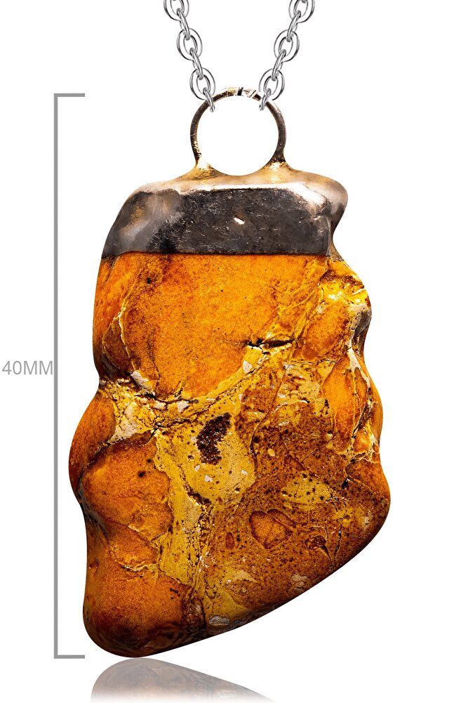 Sertifikalı Ham Kütle Doğal Turuncu Varisit Taşı Kolye