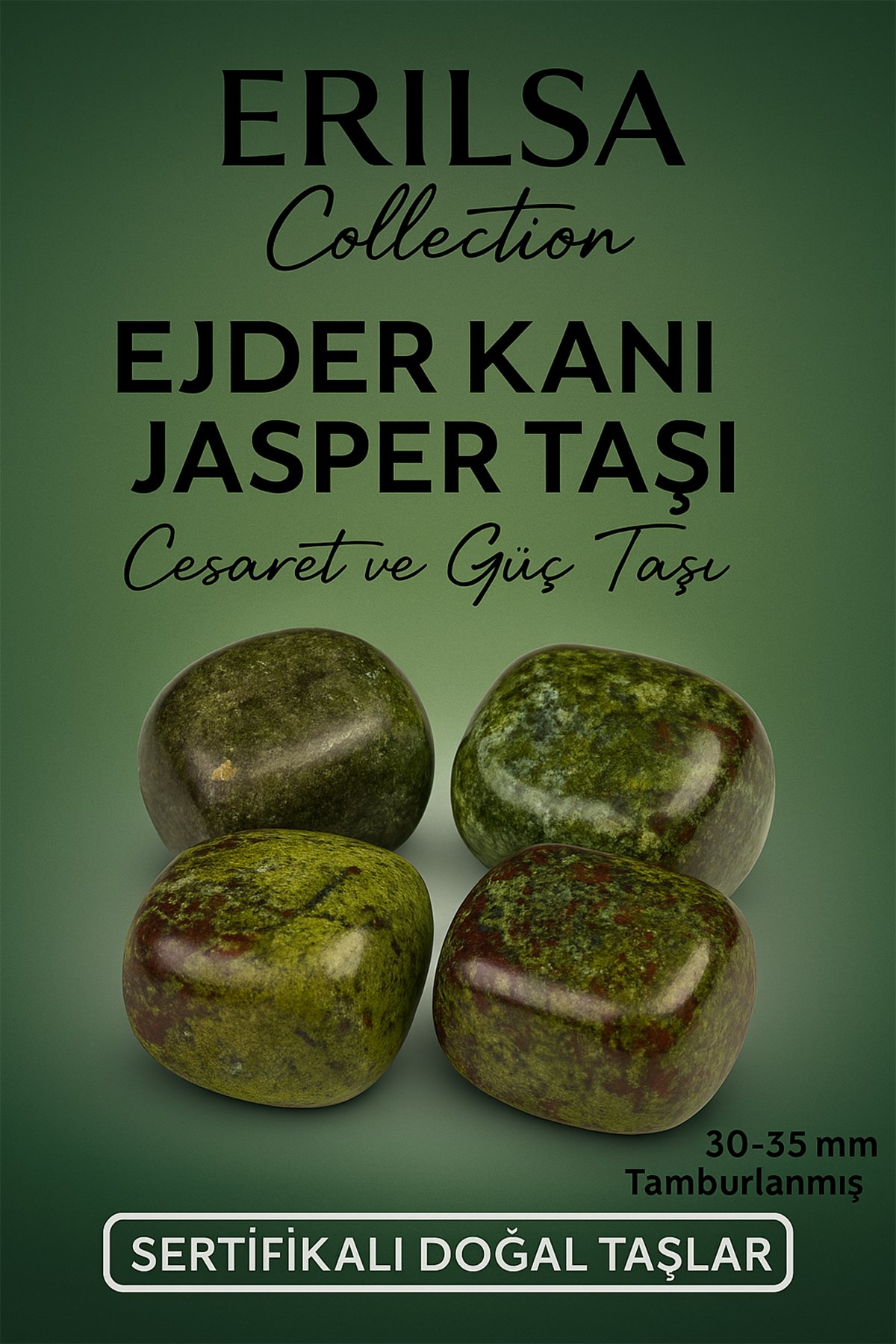 Sertifikalı Ejder Kanı Jasper Taşı Kütle 30-35 mm – Cesaret, Güç ve Denge Taşı