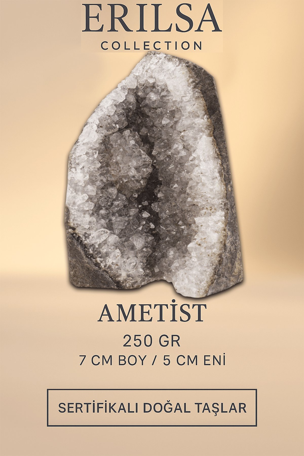 Sertifikalı Ametist Taşı Kütlesi 250 Gr – Ham Doğal Kristal Dekoratif Taş Stresi Azalt ve Huzur Ver