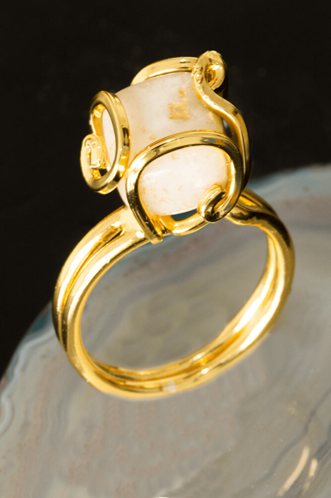 Sertifikalı Rokoko Model Sedef Taşı Yüzük - Ayarlamalı