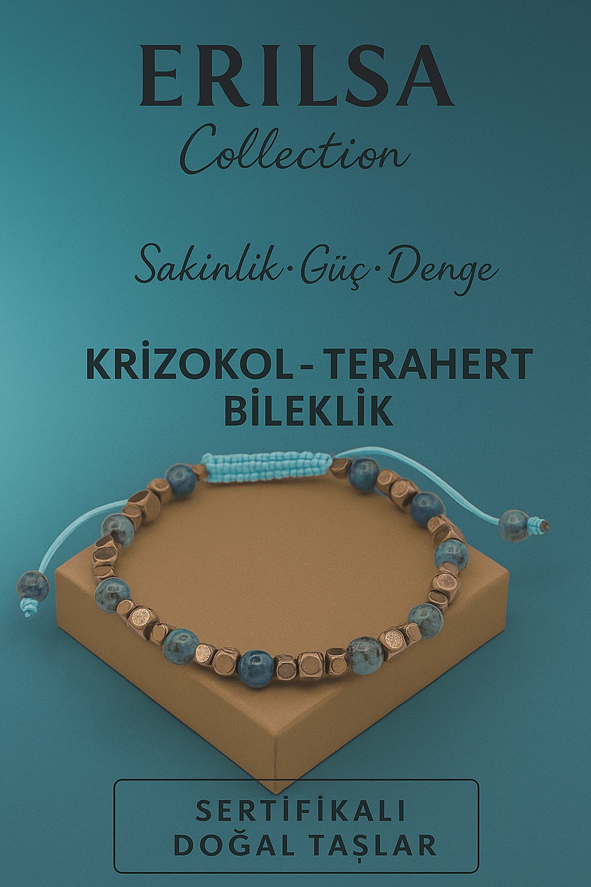 SertifikalıTerahertz Krizokol Taşı Bileklik - Sakinlik Denge Güç Ayarlanabilir Model