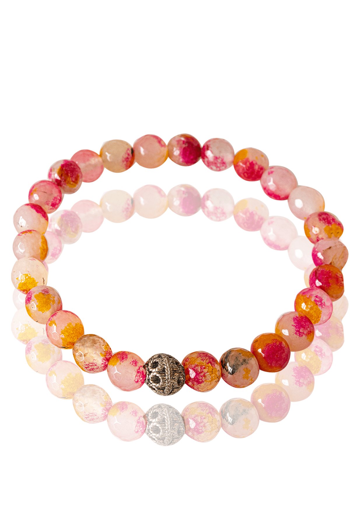 Sertifikalı Fasetli Renkli Kuvars Taşı Bileklik - Gümüş Aparatlı