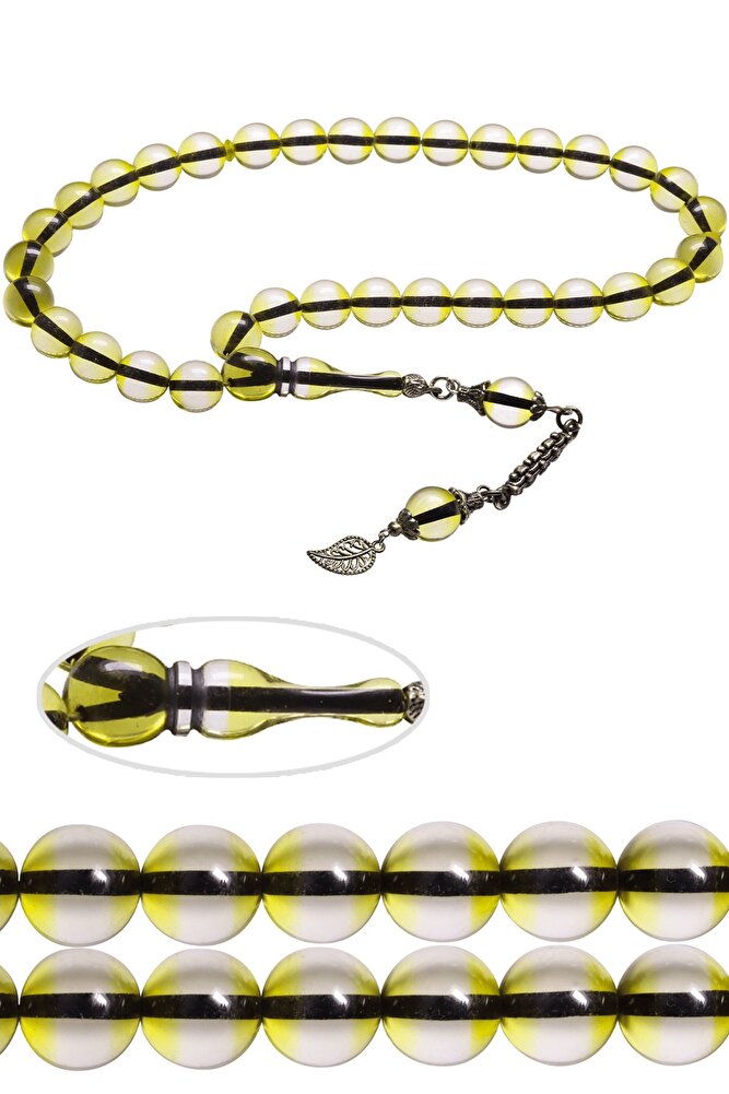 Sertifikalı Şeffaf Delim Usta Işcilikli Toz Kehribar Tesbih