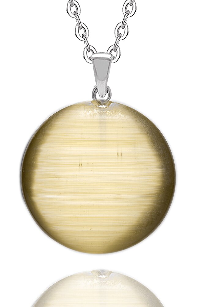 Sertifikalı Yuvarlak Doğal Yeşil Akik Taşı Kolye