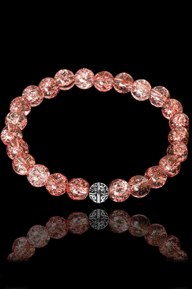 Sertifikalı Kırmızı Necef Taşı Bileklik - Gümüş Aparatlı