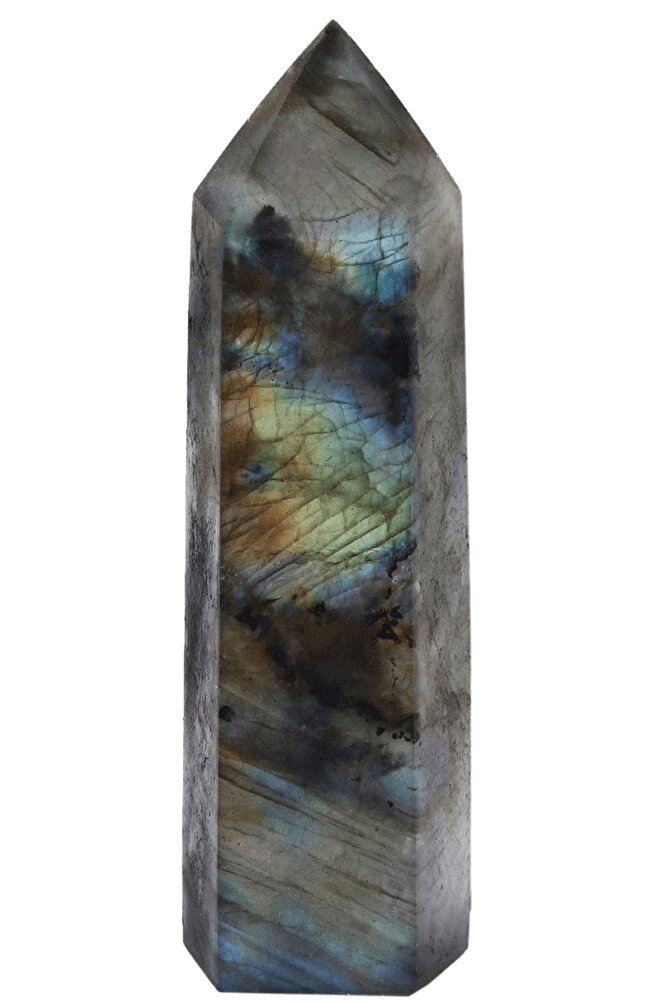 Sertifikalı 1.kalite Doğal Labradorit Taşı Piramit Kazık Obelisk Parça