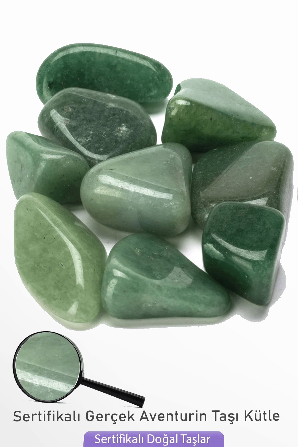 Sertifikalı Gerçek Tamburlanmış Aventurin Taşı Kütle