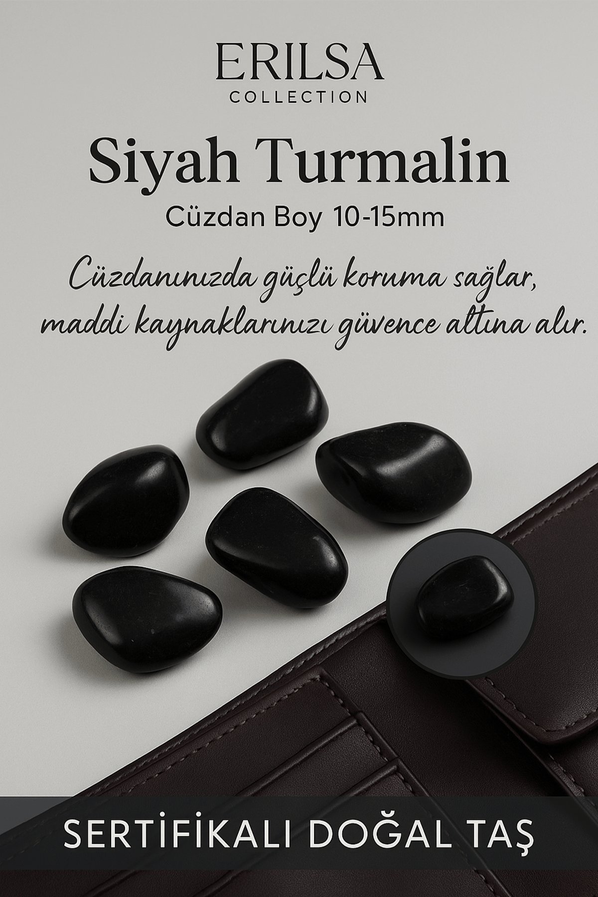 Sertifikalı Doğal Siyah Turmalin Taşı Kütle 10-15 mm – Güçlü Koruma ve Enerji Dengeleyici