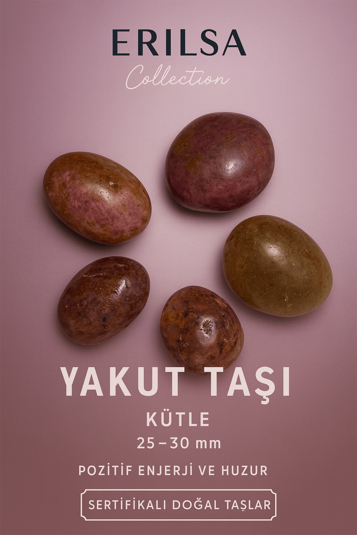 Sertifikalı Yakut Taşı Kütle 25–30 mm Sevgi Pozitif Enerji ve Huzur Taşı