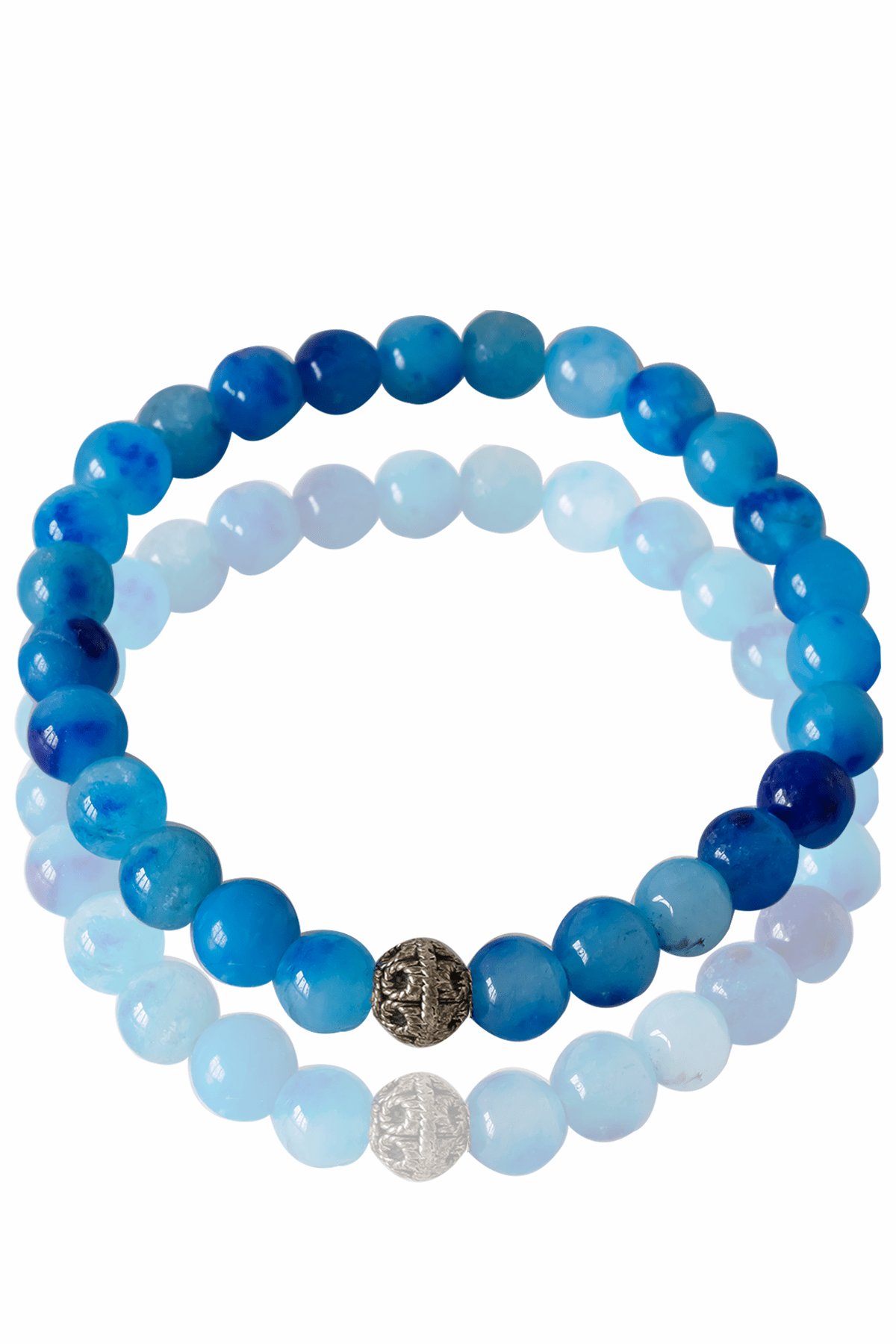 Sertifikalı Koyu Renk Mavi Akik Taşı Bileklik - Gümüş Aparatlı