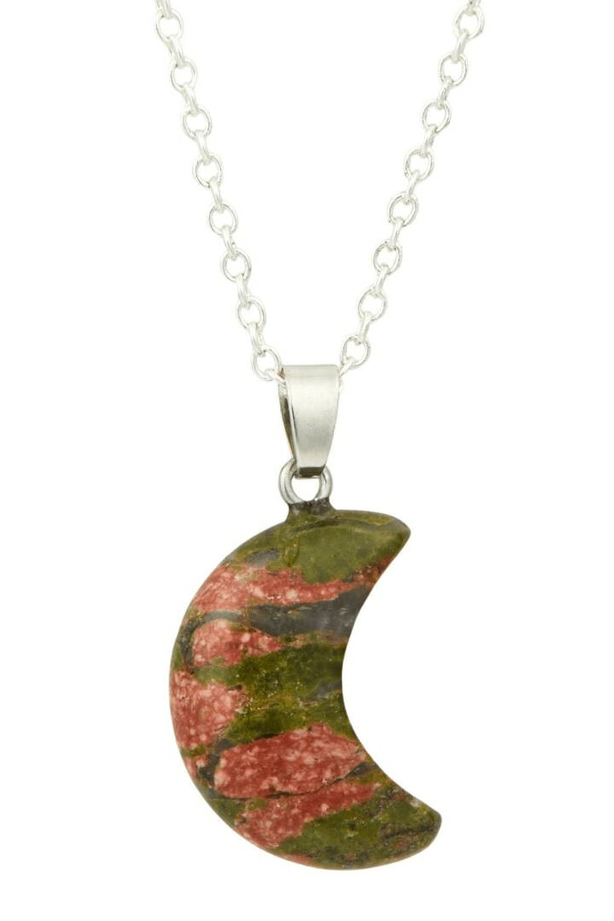 Sertifikalı Unakit Doğal Taş Ay Model Kolye