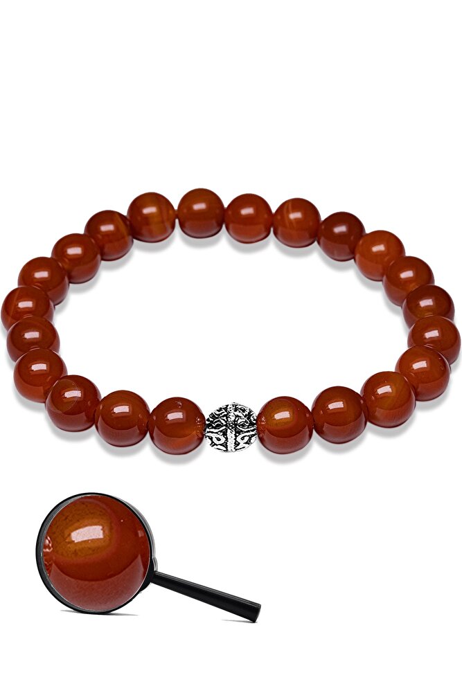 Sertifikalı Yemen Akik Taşı Doğal Taş Bileklik (gümüş Aparatlı)