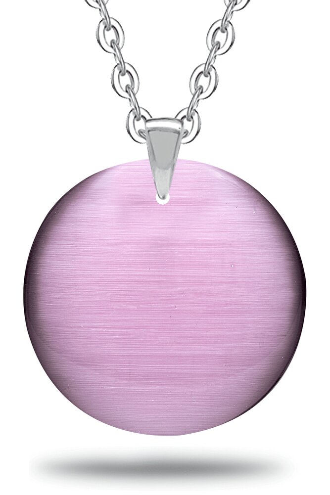 Sertifikalı Yuvarlak Doğal Mor Kuvars Taşı Kolye