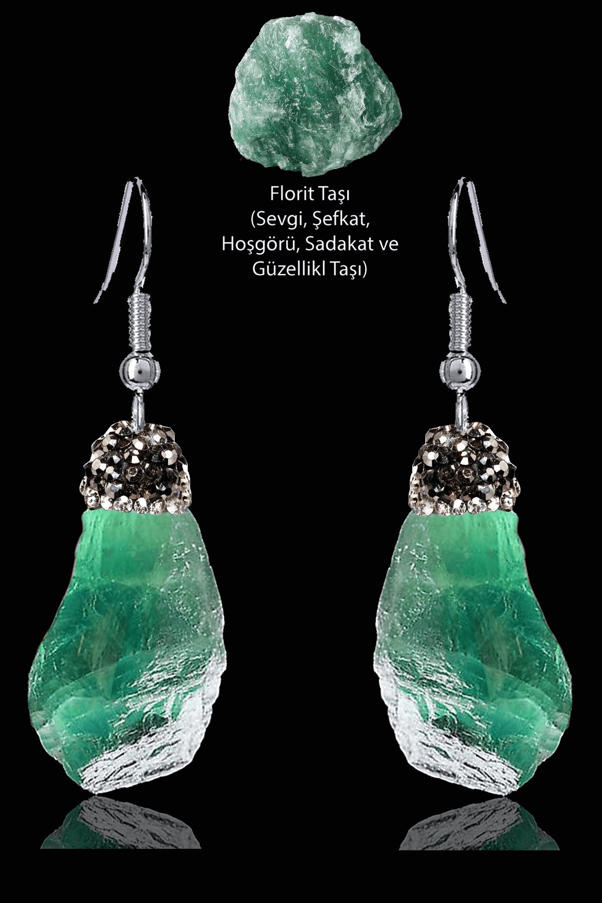 Sertifikalı Zirkon Taşlı Model Ham İşlenmemiş Florit Taşı Küpe