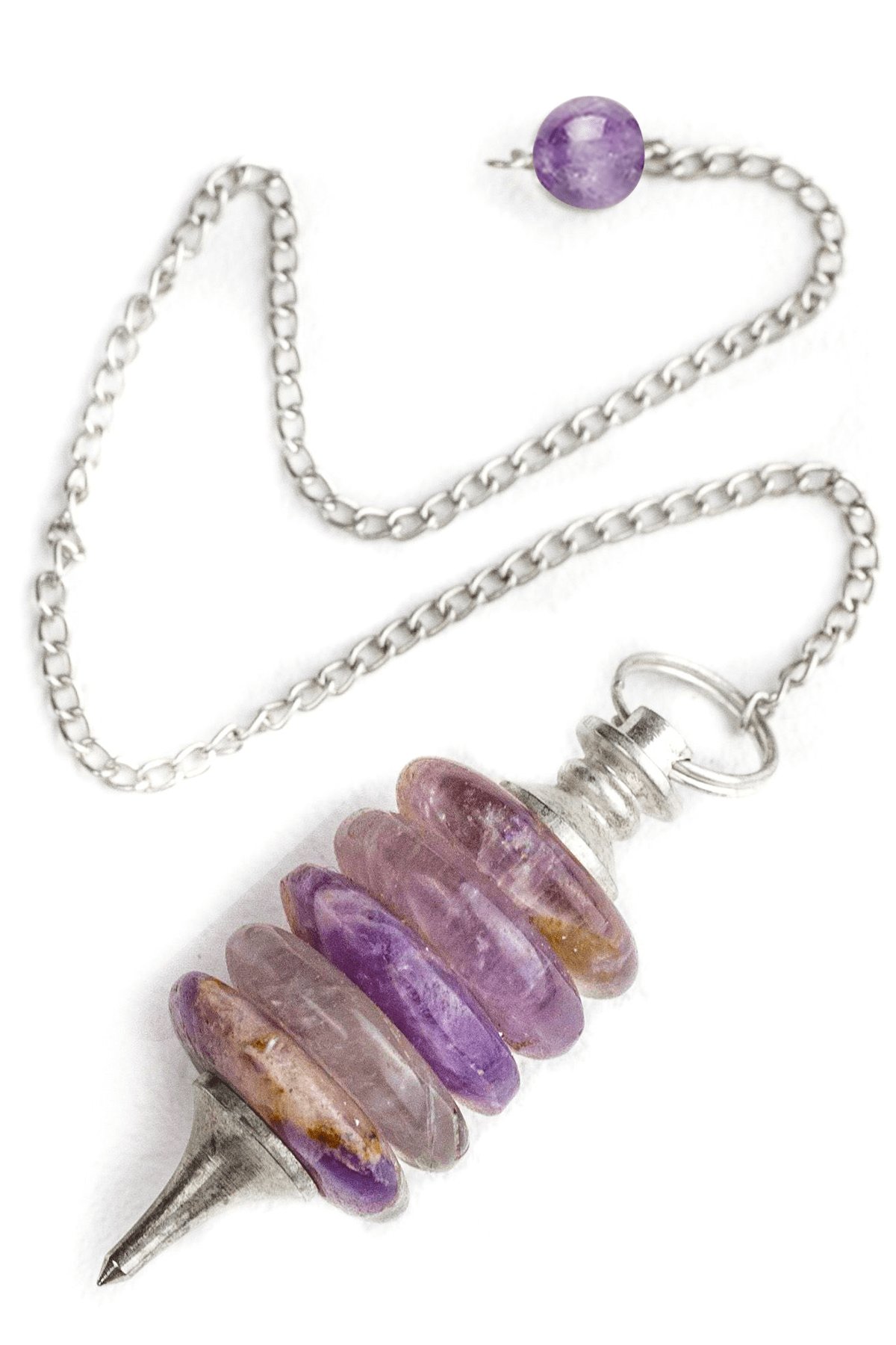 Sertifikalı Disk AAA+ Kalite Ametist Taşı Pandül - Sarkaç